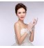 Ivory Tulle Fingertips Wrist Length Wedding Gloves with Lace with Shiny Crystal ASG14  