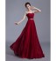 Formal Evening Dress A-line / Princess Scoop Sweep / Brush Train Silk with Beading / Crystal Detailing / Draping / Sash / Ribbon / Sequins  