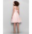 TS Couture? Knee-length Chiffon Bridesmaid Dress A-line V-neck with Beading / Lace / Criss Cross  