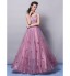 TS Couture? Formal Evening Dress Plus Size / Petite A-line / Princess V-neck Floor-length Tulle with Appliques / Flower(s)  