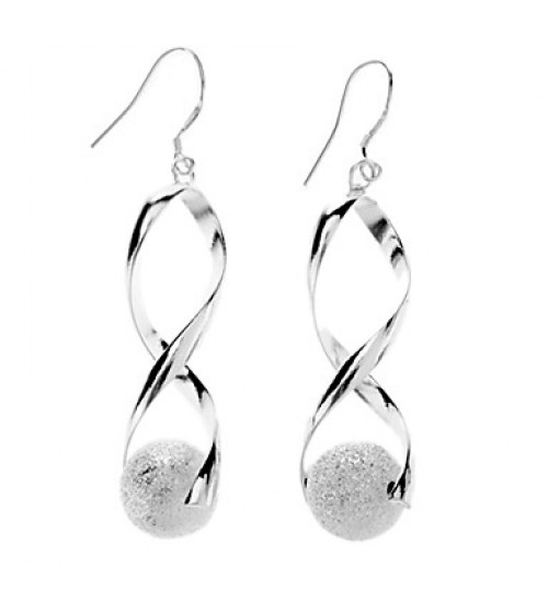 S-shaped Frosted Ball Earrings   