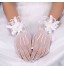 White Lace Elastic Silk Flower Shape Tulle Fingertips Wrist Length Bridal Gloves for Wedding Party  