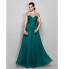 TS Couture? Formal Evening / Military Ball Dress - Elegant Plus Size / Petite A-line Bateau Floor-length Chiffon with Lace / Criss Cross  