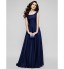 TS Couture? Homecoming / Formal Evening / Holiday Dress Plus Size / Petite A-line / Princess Scoop Floor-length Chiffon with Ruching / Criss Cross  