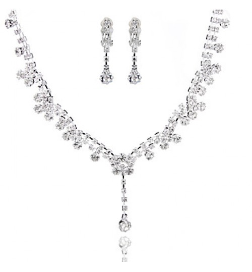 Ladies&/Women& Alloy Wedding/Party Jewelry Set With Rhinestone  