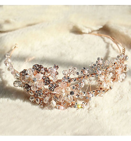 Women& Rhinestone / Alloy / Imitation Pearl Headpiece-Wedding / Special Occasion Headbands 1 Piece Round  