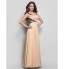 TS Couture? Formal Evening / Military Ball Dress Plus Size / Petite Sheath / Column V-neck Floor-length Chiffon with Appliques / Criss Cross  