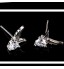 Women& 925 Sterling Silver  Angel Wings Stud Earrings With Rhinestone  