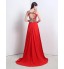 Formal Evening / Military Ball / Holiday / Wedding Party Dress - Furcal / Beautiful Back A-line Straps Sweep / Brush Train Chiffon with  