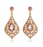 Luxury Drops Shape Cubic Zrconia Crystal Drop Earrings Jewelry for Lady(3.6*6.6cm)  