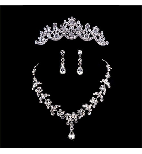 Ladies&/Women& Alloy Wedding/Party Jewelry Set With Rhinestone  