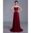 Formal Evening Dress A-line / Princess Scoop Sweep / Brush Train Silk with Beading / Crystal Detailing / Draping / Sash / Ribbon / Sequins  