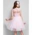 TS Couture? Cocktail Party Dress - Beautiful Back Plus Size / Petite Ball Gown Jewel Knee-length Tulle with Appliques / Beading / Lace  