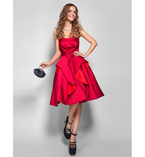 TS Couture? Cocktail Party / Homecoming / Holiday / Company Party Dress - 1950s Plus Size / Petite A-line Strapless Knee-length Satin  