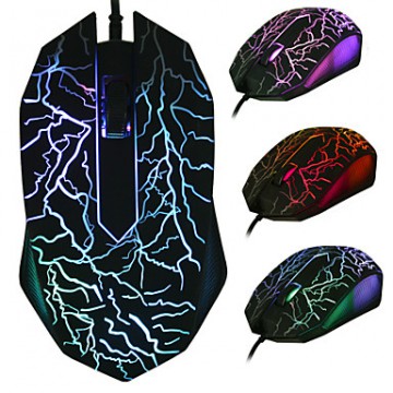Beitas USB Wired Mouse 2400DPI 3 Buttons Optical Gaming Game Mouse 7 Colors LED for PC Laptop Computer  