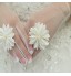 White Lace Elastic Silk Flower Shape Tulle Fingertips Wrist Length Bridal Gloves for Wedding Party  