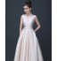 Formal Evening Dress A-line Scoop Floor-length Satin with  