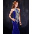 Formal Evening Dress Trumpet / Mermaid High Neck Floor-length Tulle with Crystal Detailing  