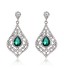 Luxury Drops Shape Cubic Zrconia Crystal Drop Earrings Jewelry for Lady(3.6*6.6cm)  