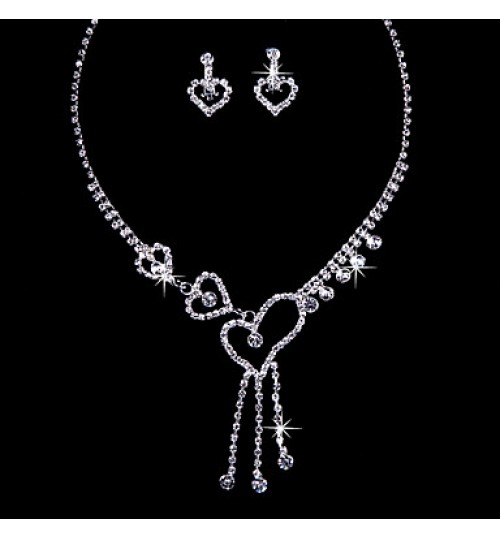 Love Alloy Wedding/Party Jewelry Set With Rhinestone  