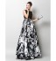 TS Couture? Formal Evening Dress A-line Scoop Floor-length Chiffon / Charmeuse with Pattern / Print  