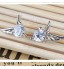 Women& 925 Sterling Silver  Angel Wings Stud Earrings With Rhinestone  