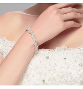 Women& Chain Bracelet Silver / Alloy Rhinestone  