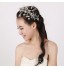 Vintage Charming Design Wedding Bride Handmake Headband Necklace Cown Pearls Hair Accessior Flower Silver  