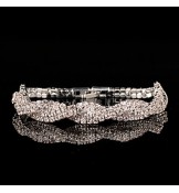 Women& Chain Bracelet Silver Rhinestone  