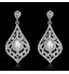 Luxury Drops Shape Cubic Zrconia Crystal Drop Earrings Jewelry for Lady(3.6*6.6cm)  